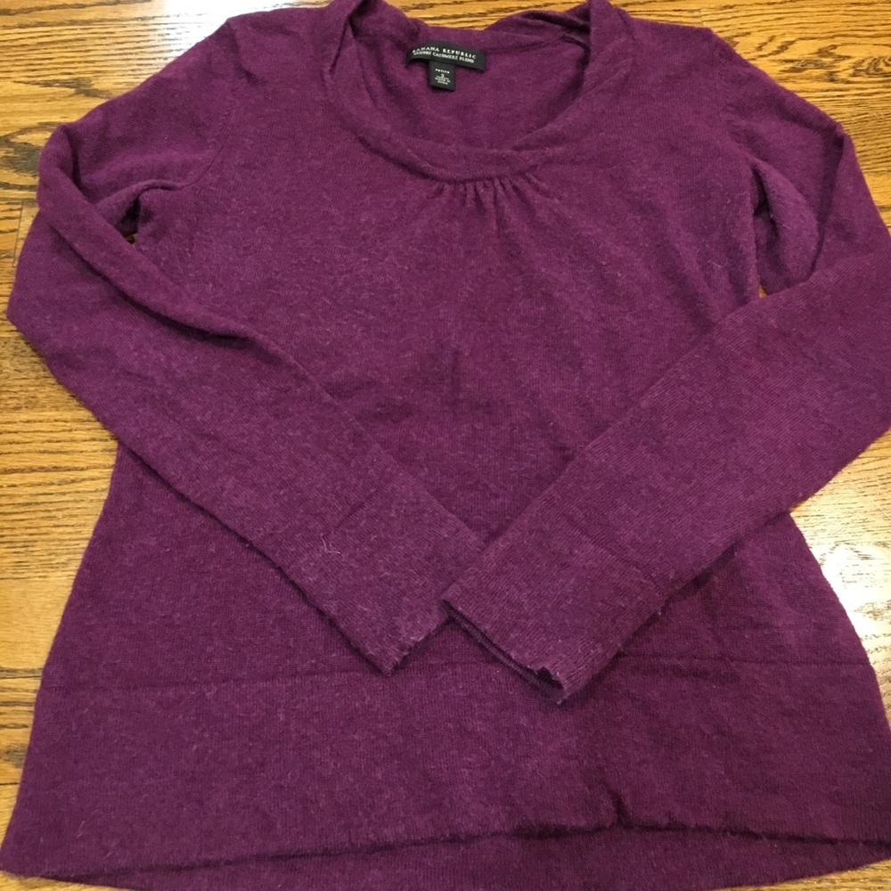 Banana Republic Luxury Cashmere Plum Sweater, PS